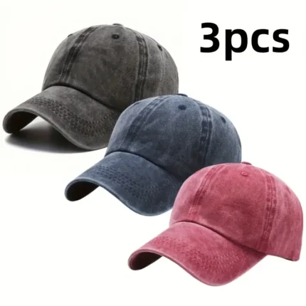 3pcs Vintage Baseball Caps